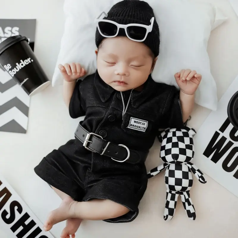 Baby Boy Cool Black Theme Set - Newborn Photography Props - Image 3